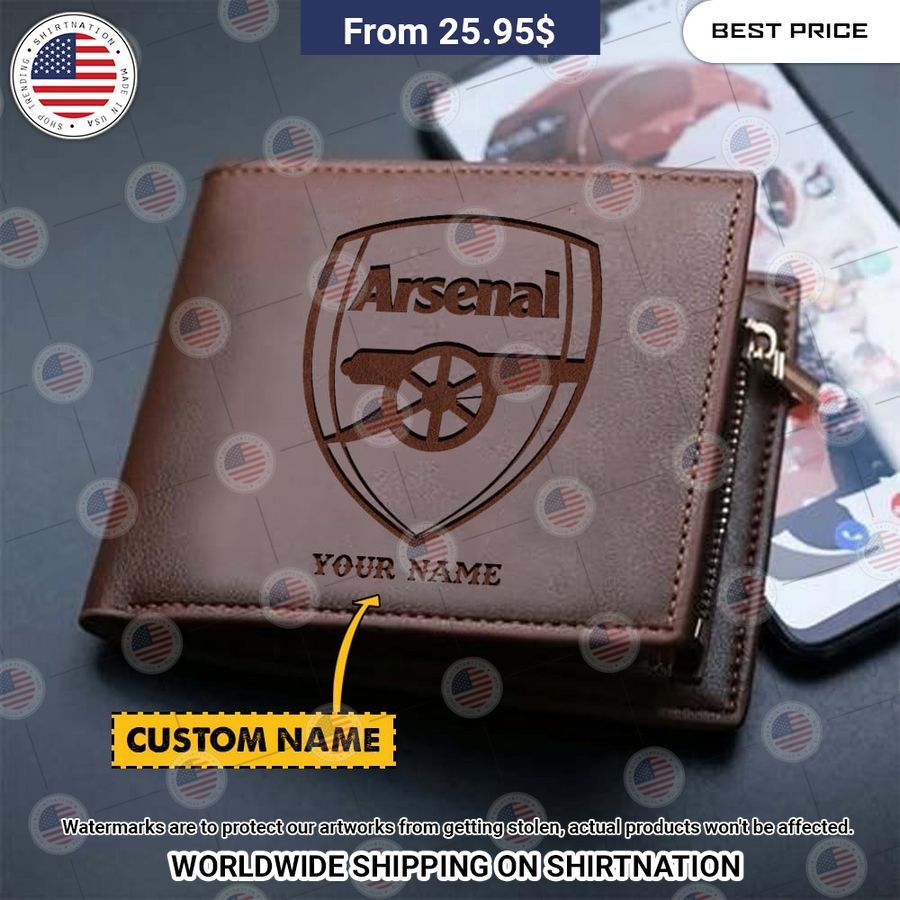 Arsenal Custom Leather Wallet The beauty has no boundaries in this picture.