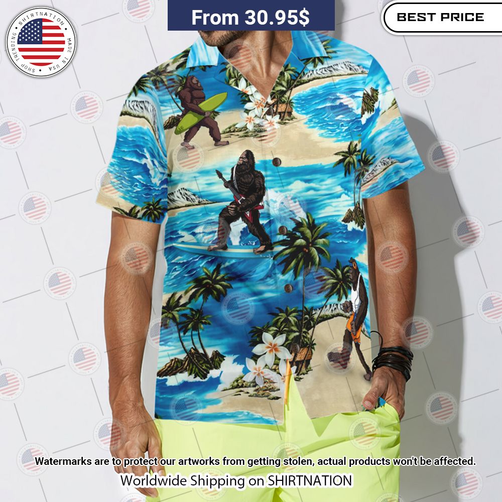 Bigfoot Hawaiian Shirt Handsome as usual