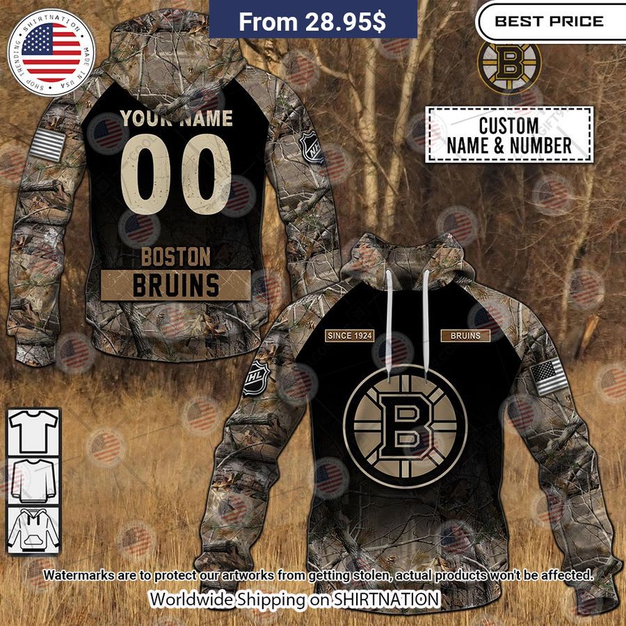 Boston Bruins Hunting Camo Custom Shirt