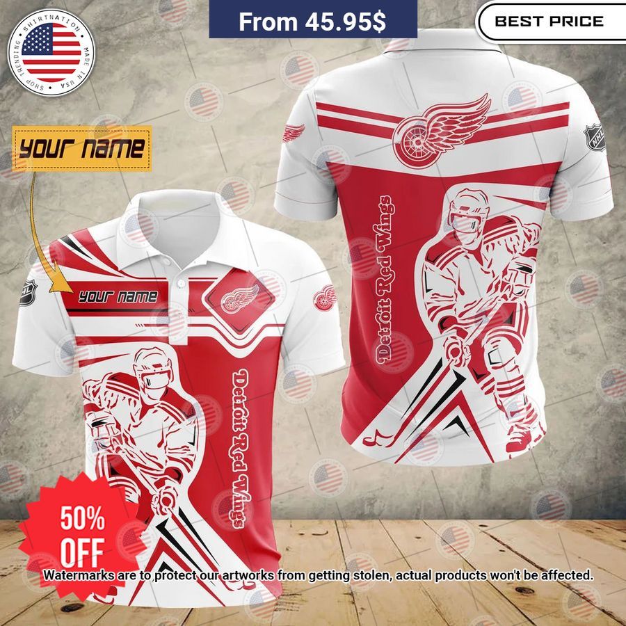 Custom Detroit Red Wings Special Polo Nice photo dude
