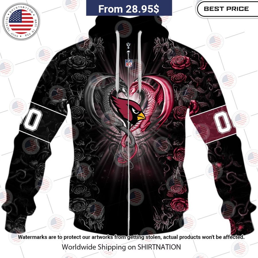 HOT Arizona Cardinals Dragon Rose Shirt Such a charming picture.
