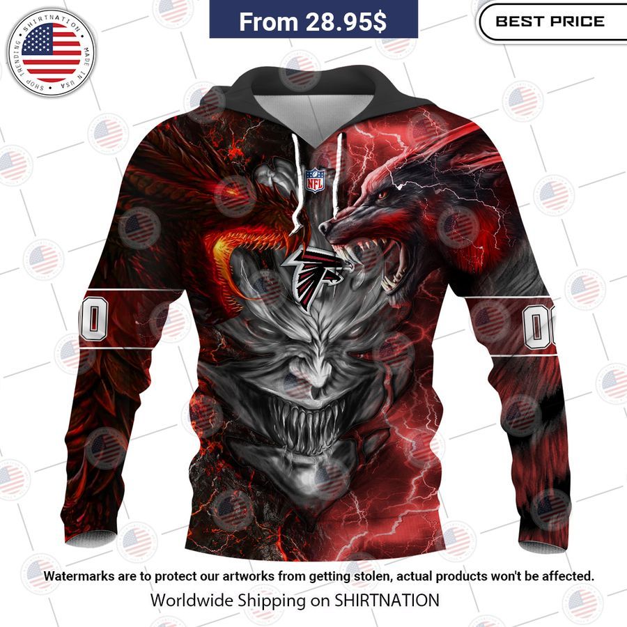 HOT Atlanta Falcons Demon Face Wolf Dragon Shirt Loving, dare I say?