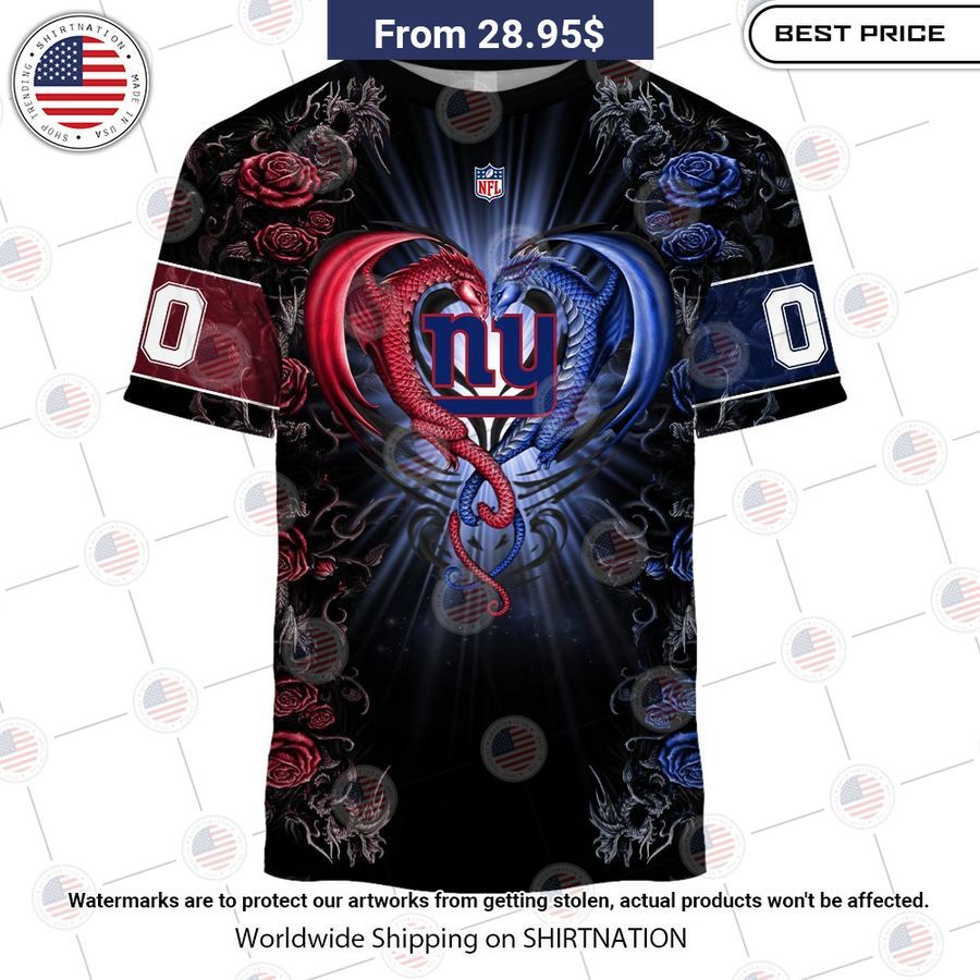 HOT New York Giants Dragon Rose Shirt It is too funny