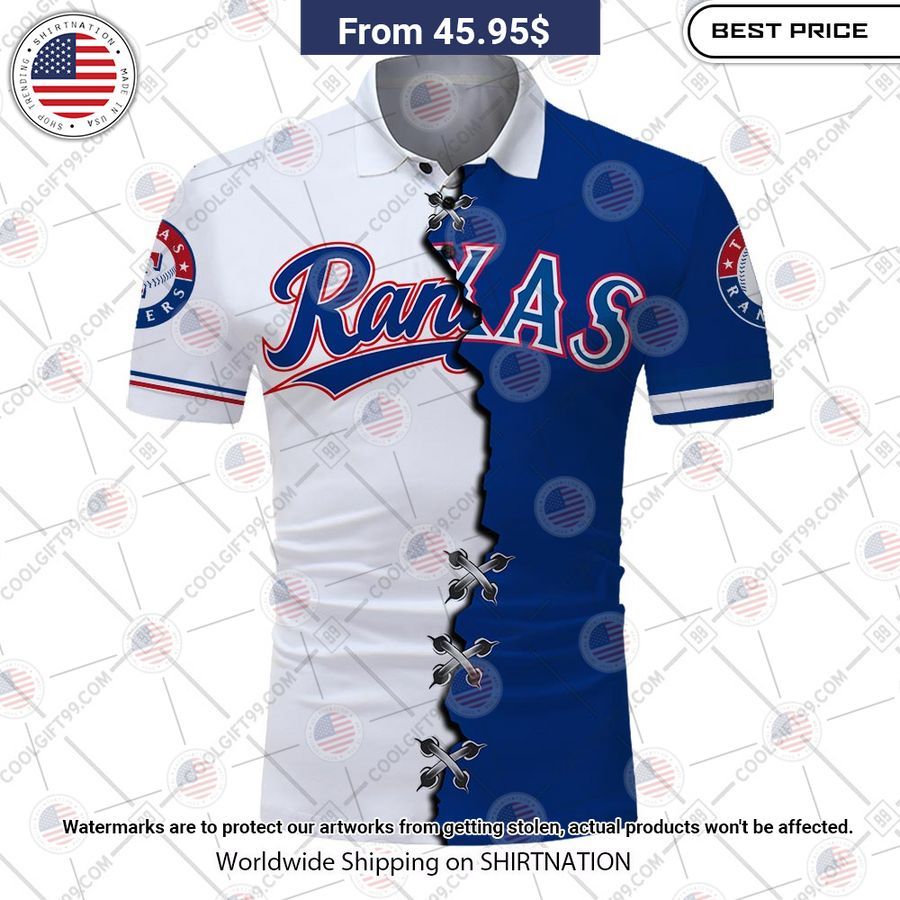 HOT Texas Rangers Mix Home Away Jersey Polo Shirt Eye soothing picture dear