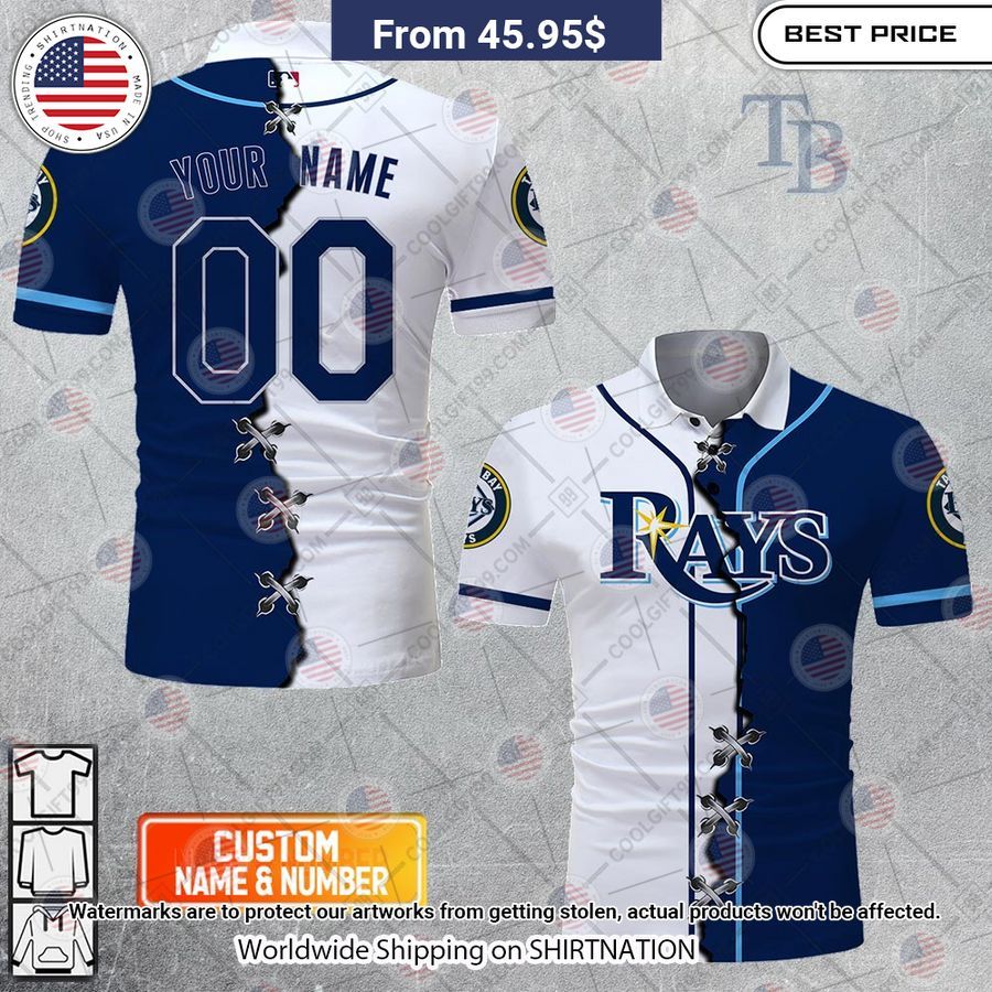 MLB Tampa Bay Rays Mix jersey Style Custom Polo