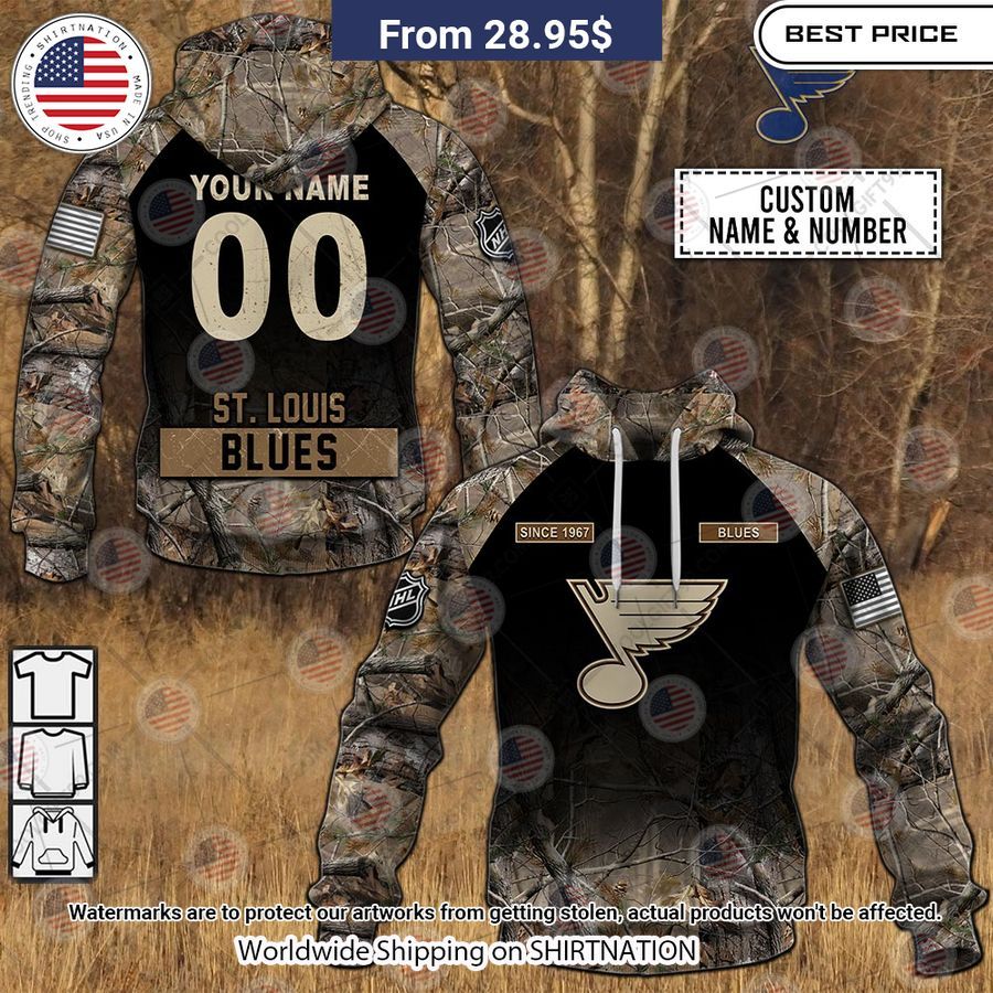St. Louis Blues Hunting Camouflage Custom Hoodie