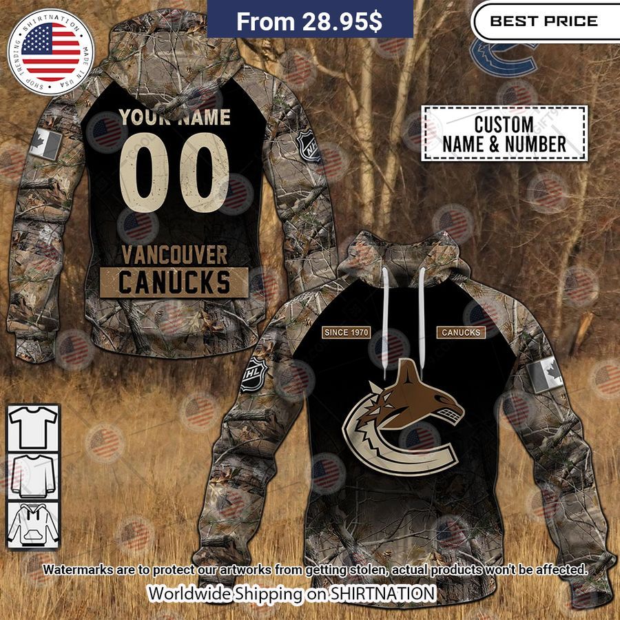 Vancouver Canucks Hunting Camo Custom Shirt