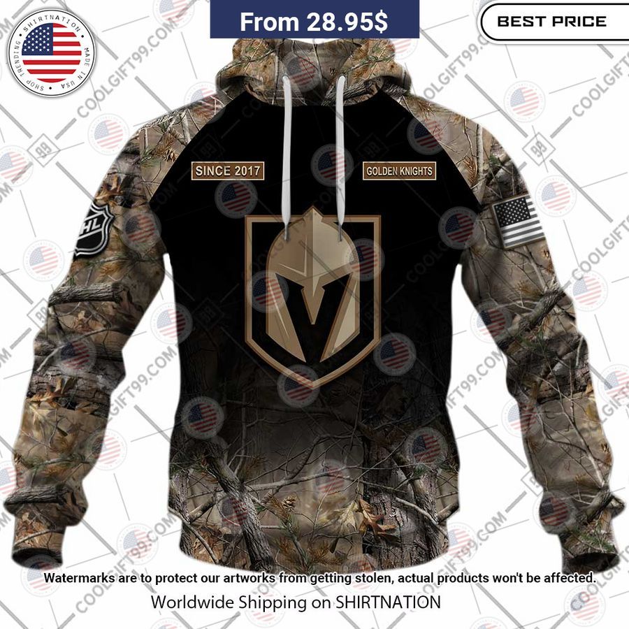 Vegas Golden Knights Camouflage Custom Hoodie Cutting dash