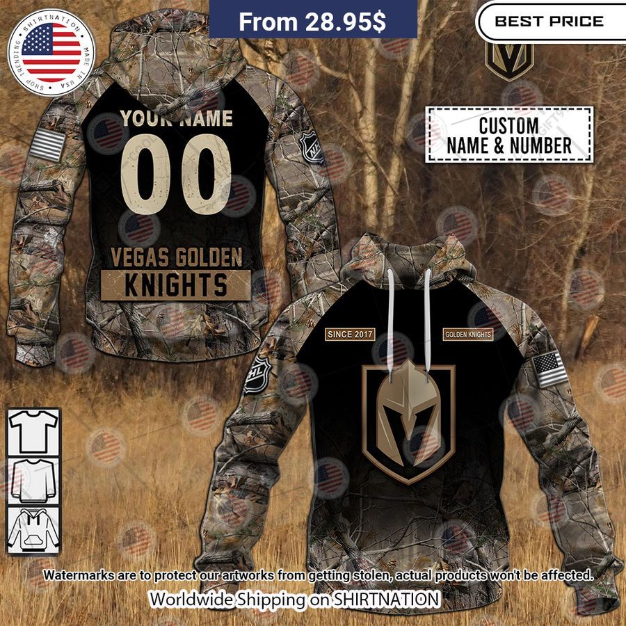 Vegas Golden Knights Hunting Camo Custom Shirt