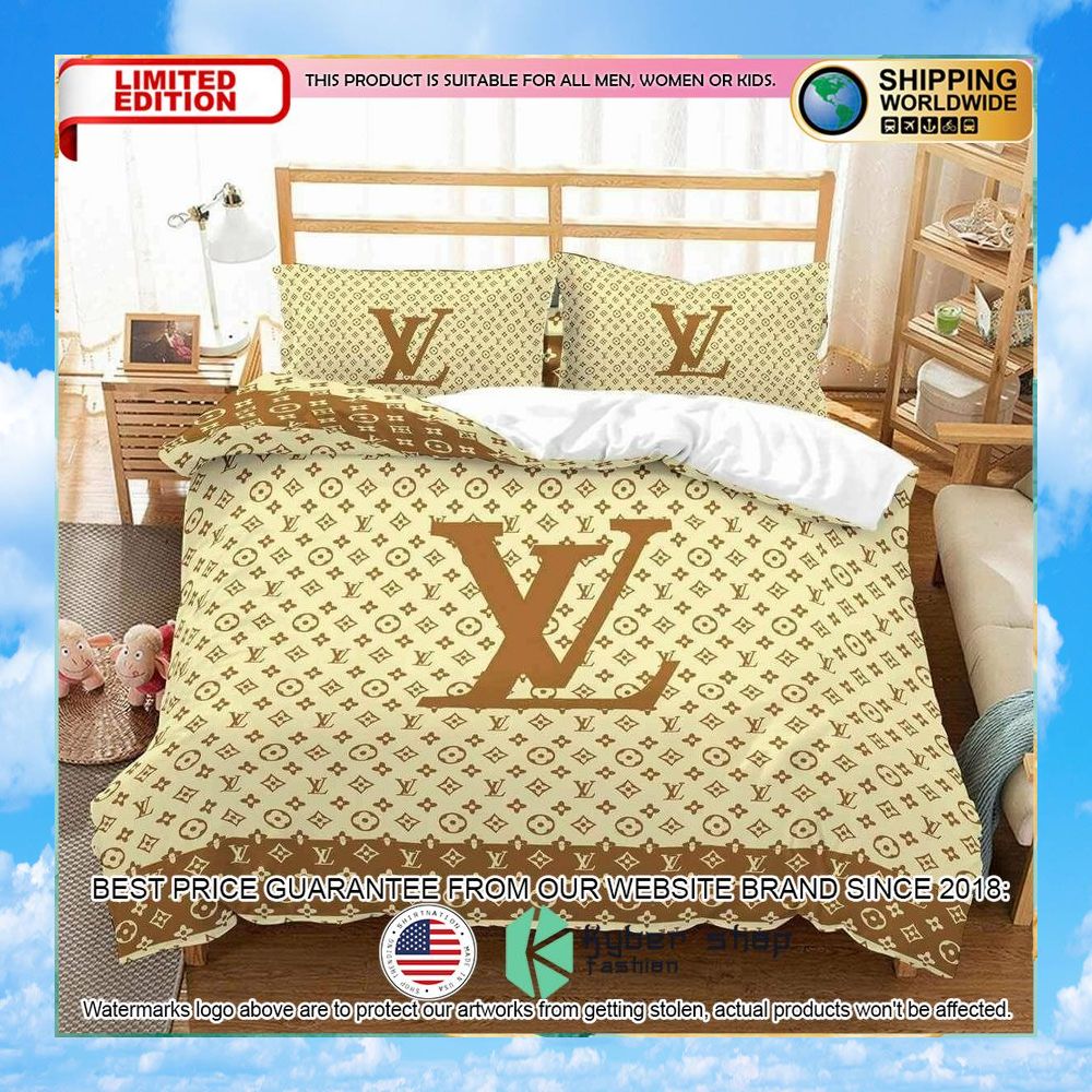 Louis Vuitton Amazing Luxury Brand Bedding Set Bedspread Duvet